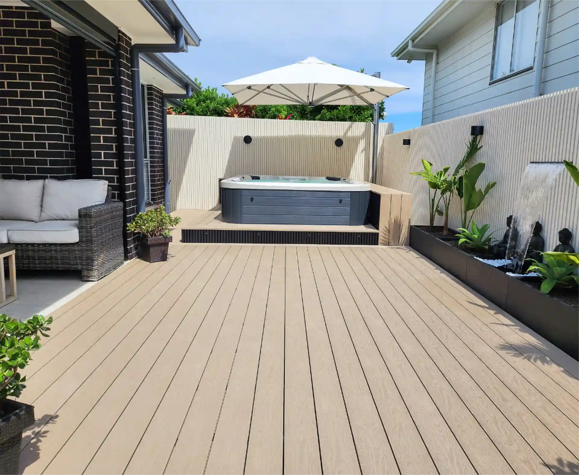 Outdoor area after a deck build by Ballard's Carpentry